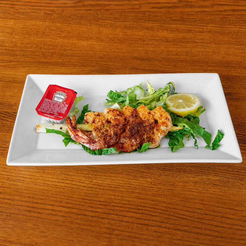 Cajun Shrimp Skewer.