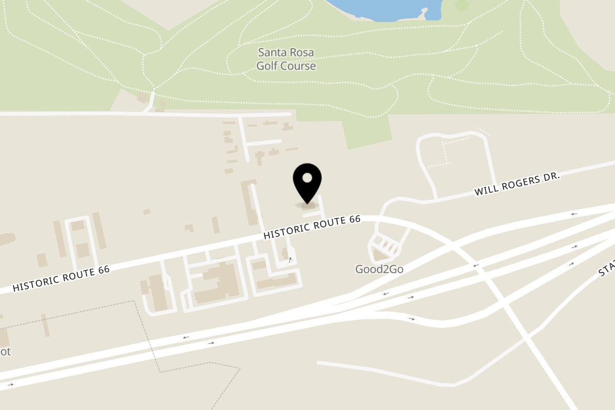 Map showing the location of Silver Moon Cafe on 2545 U.S. Rte 66 in Santa Rosa